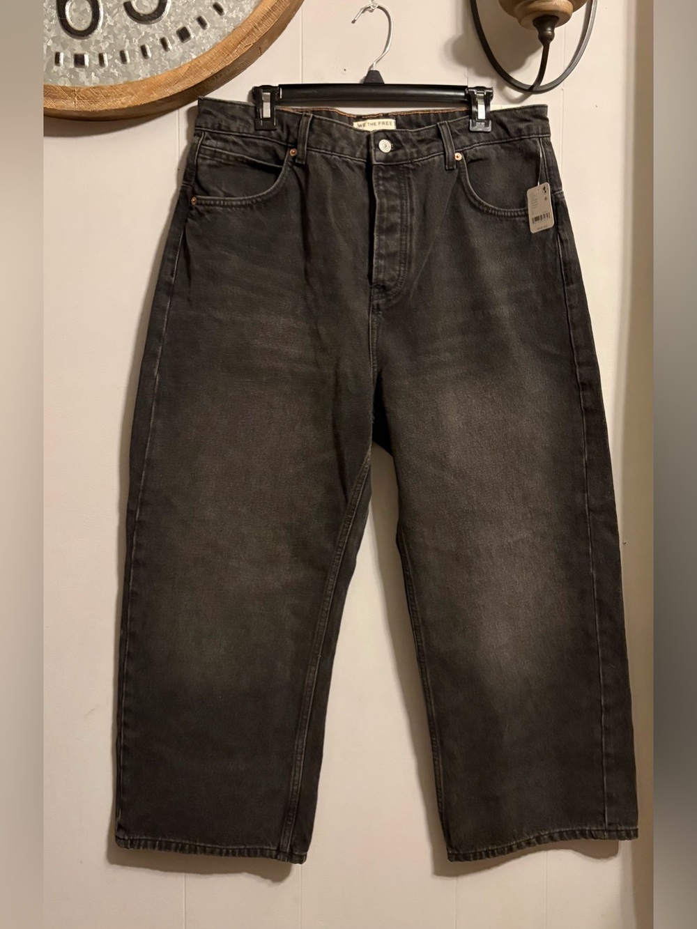 We The Free Relaxed Black Washed Jeans High Rise